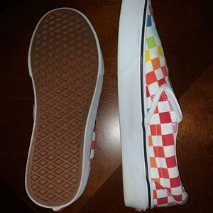 Vans Slip On Rainbow Checkerboard Skate Shoe